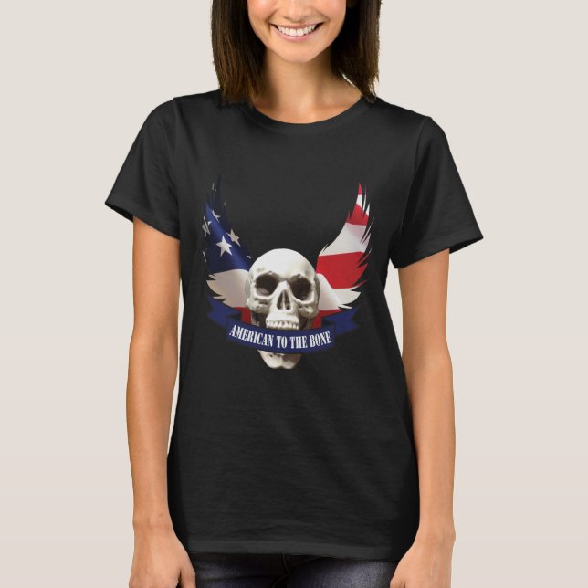 American to the Bone Skull T-Shirt (Front)