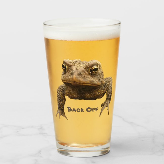 American Toad Says Back Off Glass Tumbler