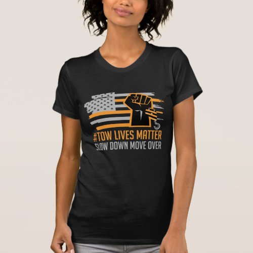 American Tow Truck Driver Towing Trucker Driving T_Shirt