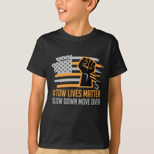 American Tow Truck Driver Towing Trucker Driving T_Shirt