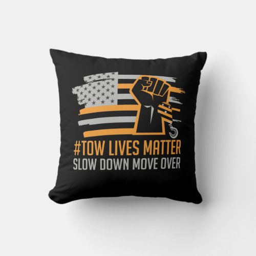 American Tow Truck Driver Towing Trucker Driving Throw Pillow