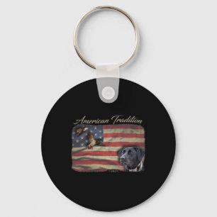 American Tradition Waterfowl Duck Hunting Dog Blac Keychain