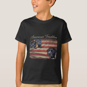 American Tradition Waterfowl Duck Hunting Dog Blac T-Shirt