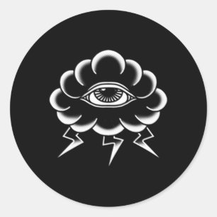 American Traditional Tattoo Edgy Old School Flash Classic Round Sticker