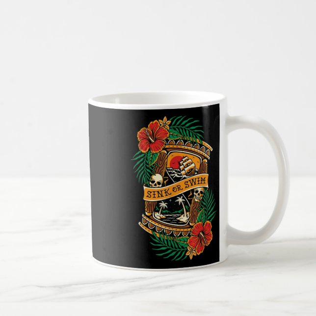 American Traditional Tattoo Old School Flash Skull Coffee Mug (Right)
