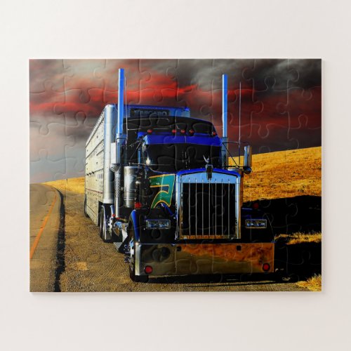 American Transport Truck Pulled Over To Rest Jigsaw Puzzle