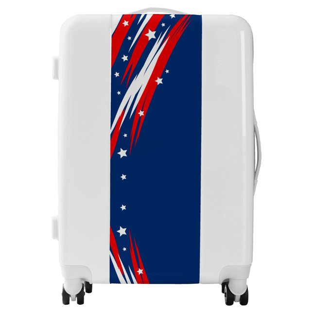 American Travel Luggage (Red, White and Blue Travel Luggage, Medium Sized  Suitcase.)