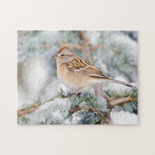 American Tree Sparrow in winter Jigsaw Puzzle