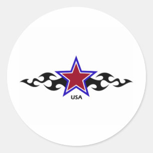 American Tribal Star Classic Round Sticker