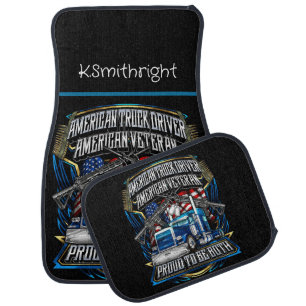 American Truck Driver, Veteran, Proud Car Floor Mat