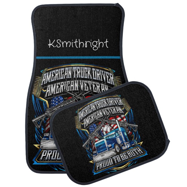 American Truck Driver, Veteran, Proud Car Floor Mat (Set)