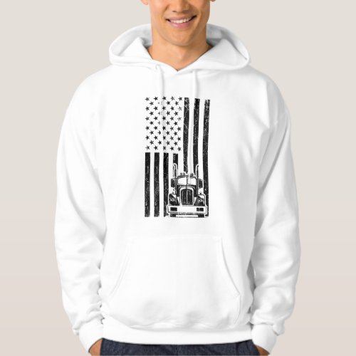 AMERICAN TRUCK FLAG Trucker Big Rig Truck Truck Hoodie