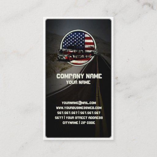 Customizable American Truck on Winding Old Road Business Card