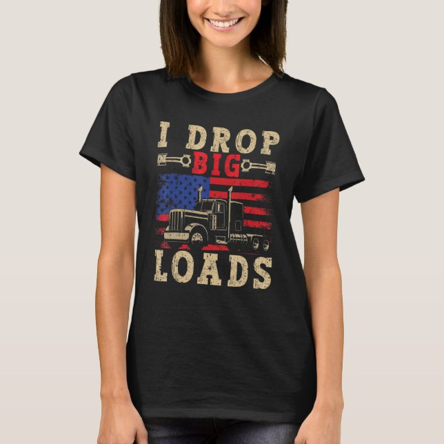 American Trucker For Men Women Semi Truck Driver T-Shirt (Front)