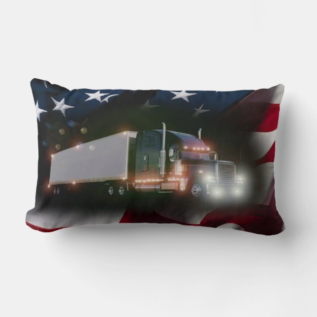 American Trucker Pride Lumbar Pillow (Front)
