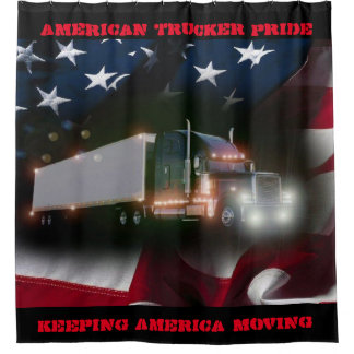 American Trucker Pride Shower Curtain