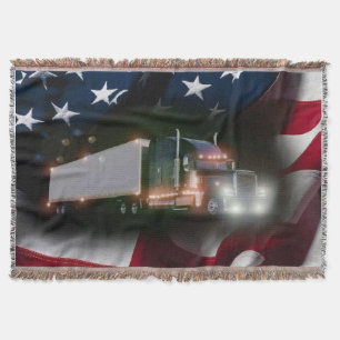American Trucker Pride Throw Blanket