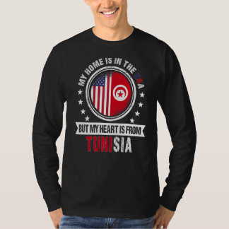 American Tunisian Flag Heart from Tunisia American T-Shirt