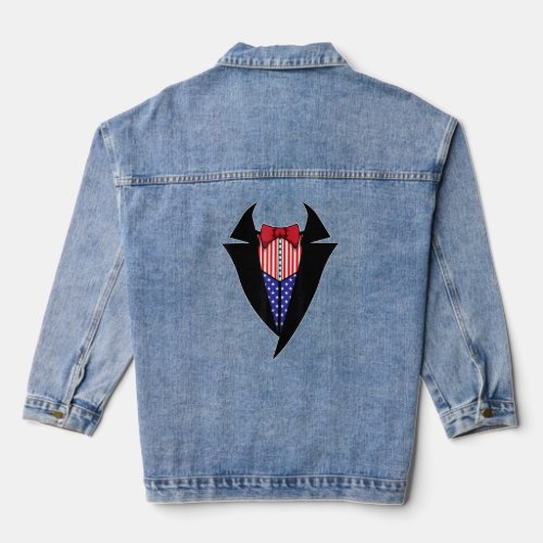 American Tuxedo Funny 4th Of July Independence Day Denim Jacket