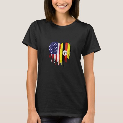 American Uganda Heritage Month Uganda Flag Heart P T_Shirt