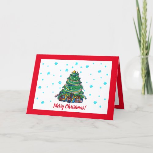 American Ukrainian Christmas Tree  Holiday Card
