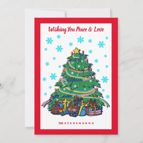 American Ukrainian Christmas Tree Holiday Card