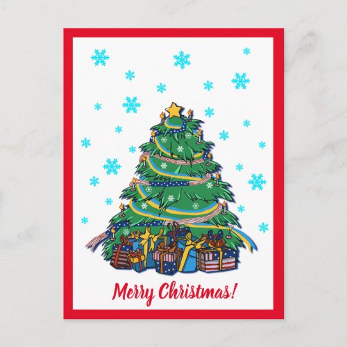 American Ukrainian Christmas Tree  Postcard