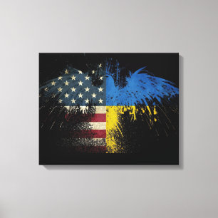 American Ukrainian Eagle Flag Canvas Print