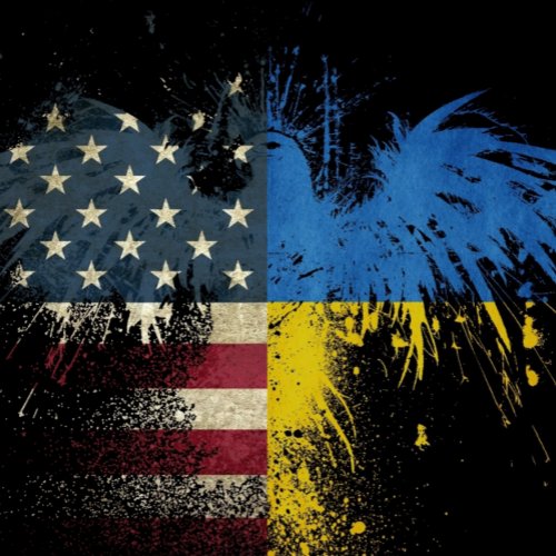 American Ukrainian Eagle Flags Pillow