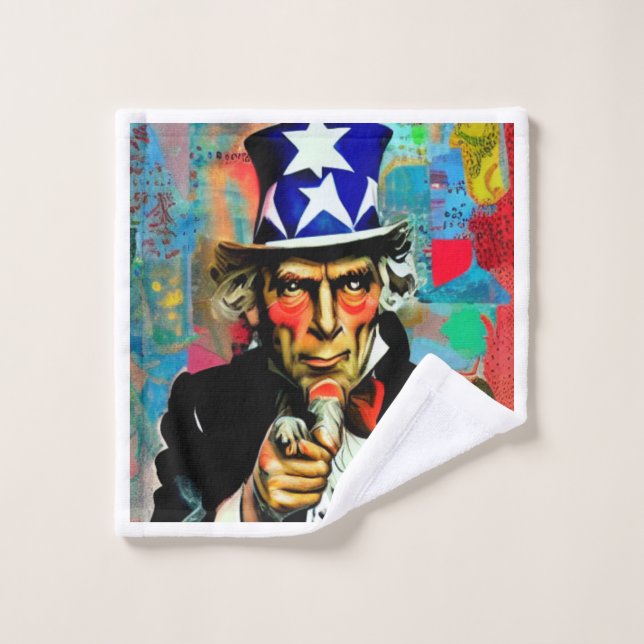 American Uncle Sam Bath Towel Set (Wash Cloth)