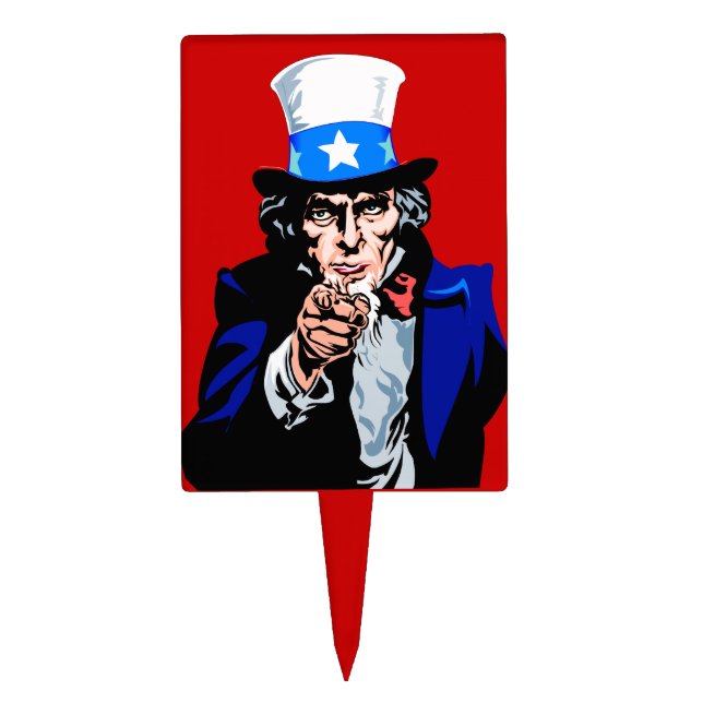 American Uncle Sam Wants You Cake Topper (Front)