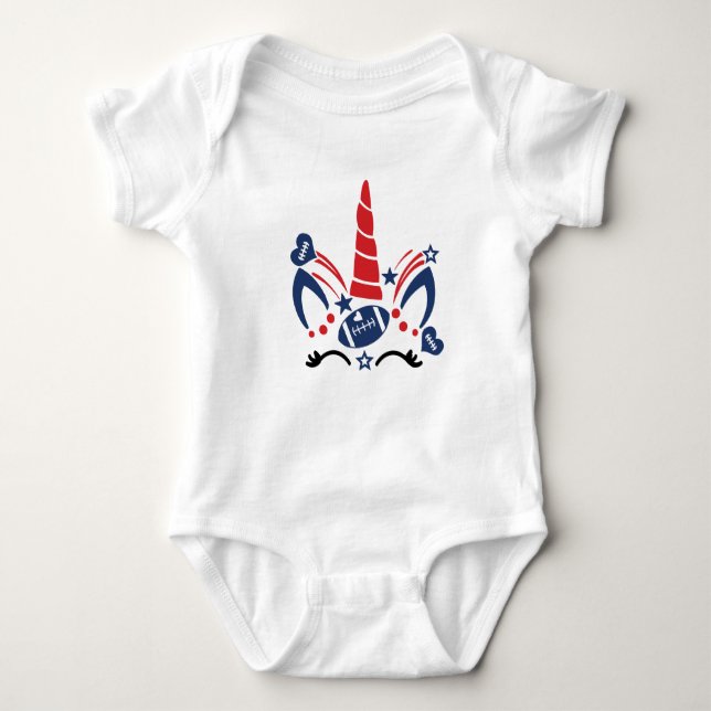 American Unicorn Baby Bodysuit (Front)