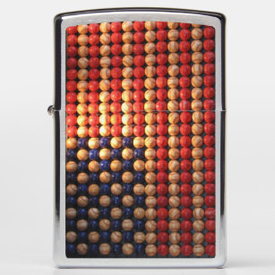 American United States Flag - Baseballs - Zippo Lighter