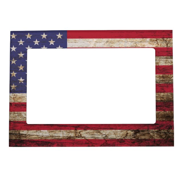 American United States Rustic Flag Magnetic Frame (Front)