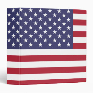 American United States USA Flag 3 Ring Binder