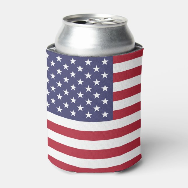 American United States USA Flag Can Cooler (Can Front)