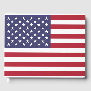 American United States USA Flag Guest Book