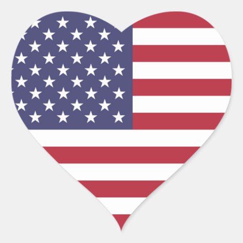 American United States USA Flag Heart Sticker