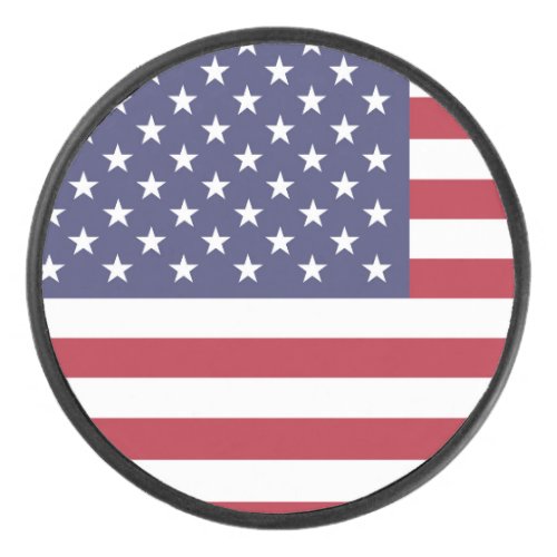 American United States USA Flag Hockey Puck