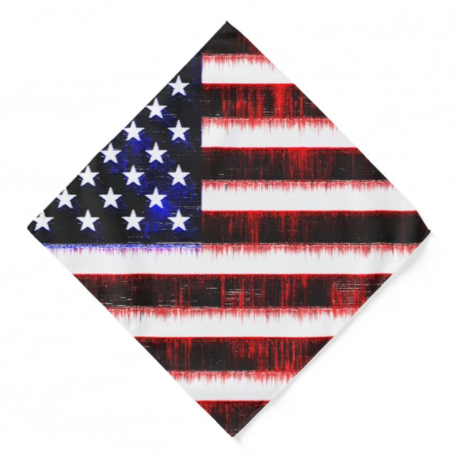 American United States - USA flag, notched drizzle Bandana (Front)
