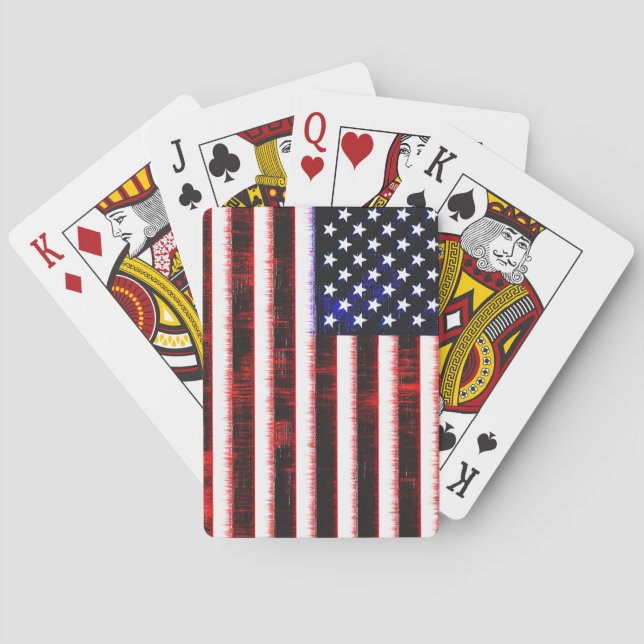 American United States - USA flag, notched drizzle Poker Cards (Back)