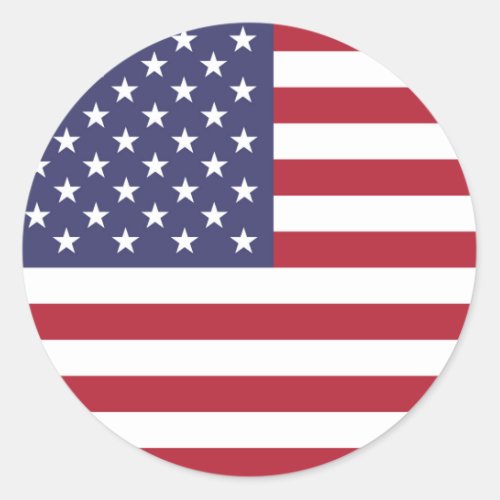American United States USA Flag Round Sticker