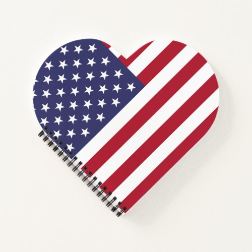 American United States USA Flag Spiral Notebook