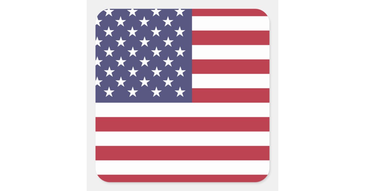 American United States USA Flag Square Sticker | Zazzle
