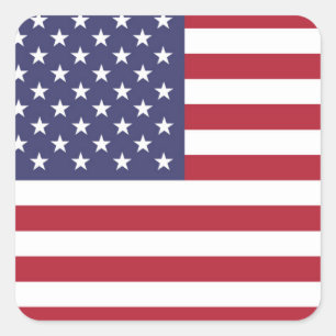 American United States USA Flag Square Sticker