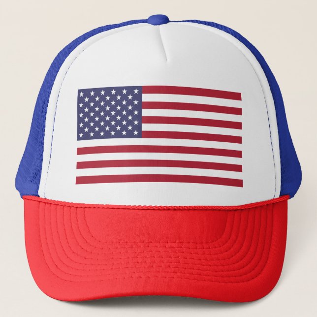 American United States USA Flag Trucker Hat (Front)