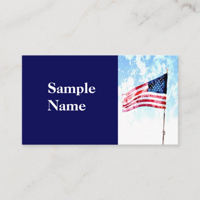 American US flag art patriotic design Business Card (Front)