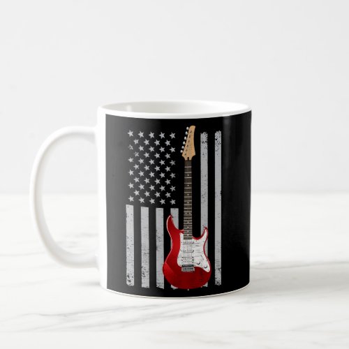 American Us Flag Guitar Coffee Mug