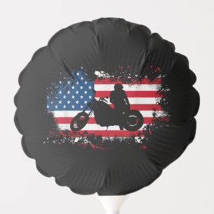 American US Flag Motorcycle Funny Sport Lover Balloon