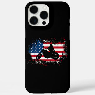 American US Flag Motorcycle Funny Sport Lover iPhone 16 Pro Max Case